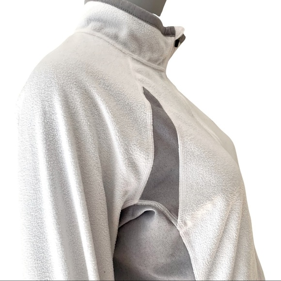 THE NORTH FACE Fleece Jacket Full Zip White Gray Lightweight Activewear Size M - Picture 9 of 15